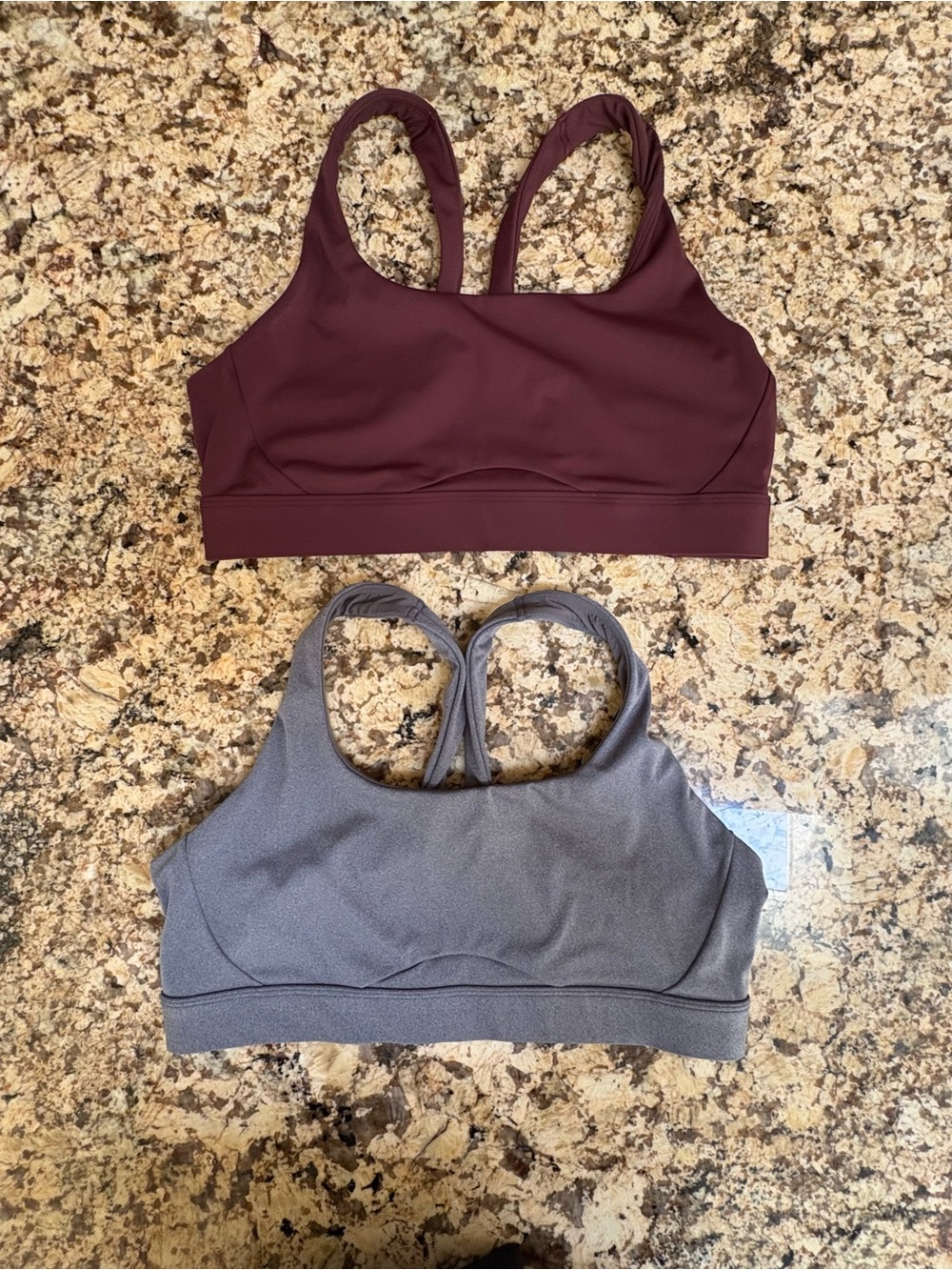 Athleta Bundle Interval Sports Bras for A-C Cup Size Large 413272 Garnet & Gray